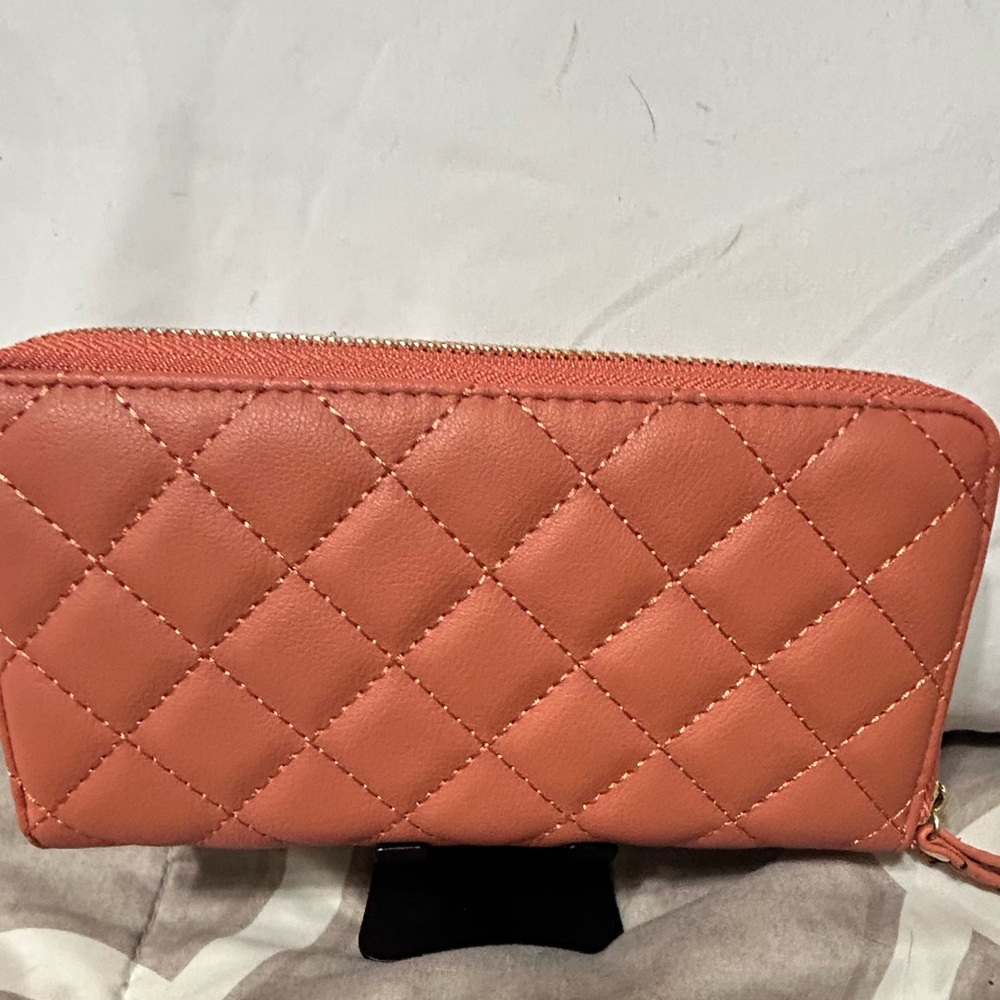 Women’s Long Zip Around Wallet - Coral (unbranded)